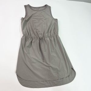 Athleta Sheath Tank Dress Womens Small Gray Sleeveless Drawstring Waist Mini
